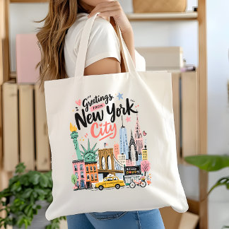 New York City Travel Tote NYC Art トートバッグ