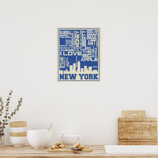 New York City Typography Poster ポスター (キッチン)