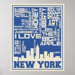 New York City Typography Poster ポスター