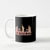 New York City Usa Cityscape Skyline Funny Gift _1  コーヒーマグカップ (左)