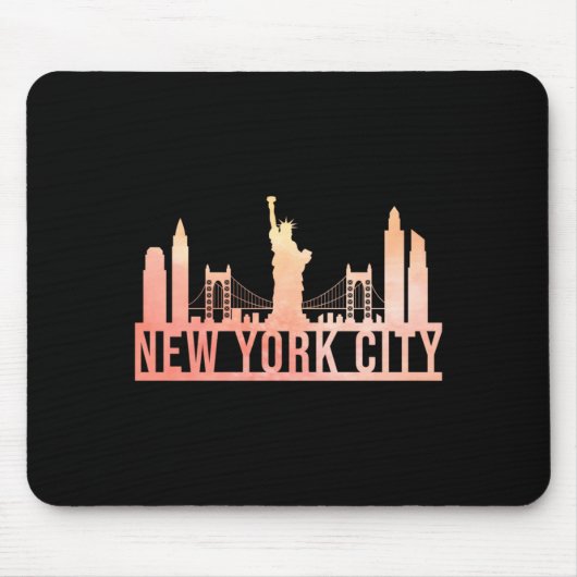 New York City Usa Cityscape Skyline Funny Gift _1  マウスパッド (正面)