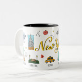 New York City USA Mug ツートーンマグカップ (正面左)