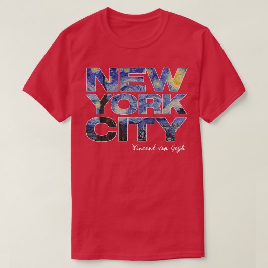 New York City Van Gogh Starry Night Art Vincent Va Tシャツ (デザイン正面)