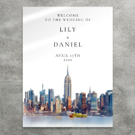 New York City Wedding Welcome Sign ポスター