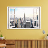New York City Window View Canvas Print キャンバスプリント (インサイチュ (リビング))