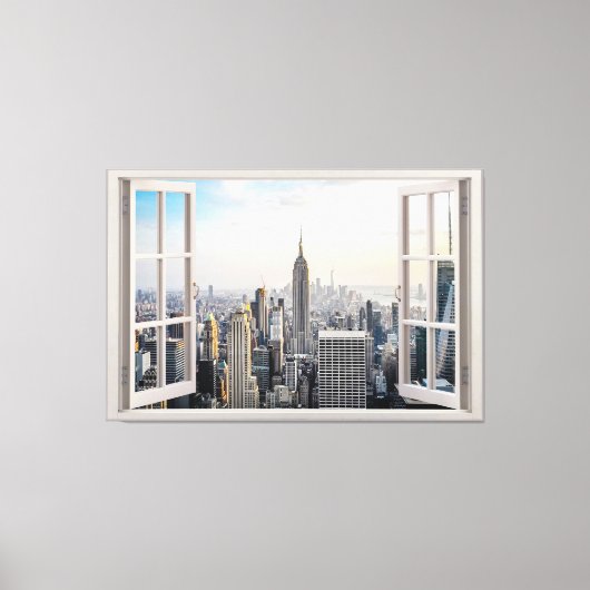 New York City Window View Canvas Print キャンバスプリント (正面)
