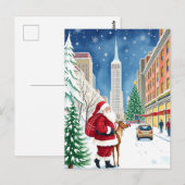 New York City Winter in Manhattan Santa Travel ポストカード (正面/裏面)