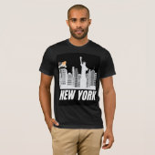 New york & cute cat design t-shirt tシャツ (正面フル)