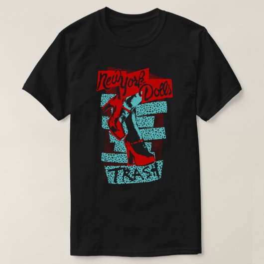 New York Doll's (Red, Blue)ゴミ箱Tシャツ Tシャツ (デザイン正面)