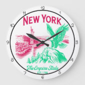 New York Empire State Eagle ラージ壁時計 (正面)