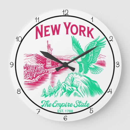 New York Empire State Eagle ラージ壁時計 (正面)