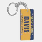 New York Empire State License Plate Art Custom キーホルダー (正面左)