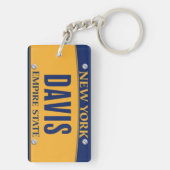 New York Empire State License Plate Art Custom キーホルダー (裏面)