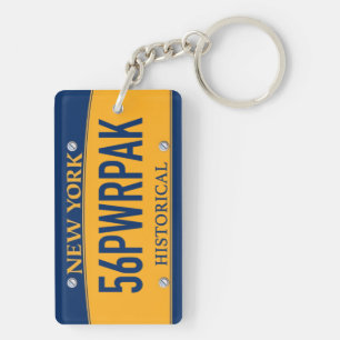 New York Empire State License Plate Art Custom キーホルダー