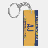 New York Empire State License Plate Art Custom キーホルダー (正面左)