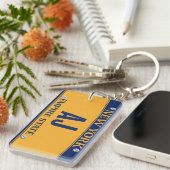 New York Empire State License Plate Art Custom キーホルダー (正面右)