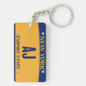 New York Empire State License Plate Art Custom キーホルダー (裏面)