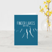 New York Finger Lakes Map Design  カード (黄色い花)
