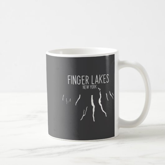 New York Finger Lakes Map Design  コーヒーマグカップ (右)