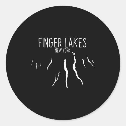 New York Finger Lakes Map Design  ラウンドシール (正面)