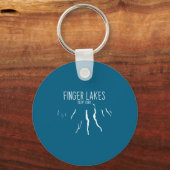 New York Finger Lakes Map Design _1  キーホルダー (正面)