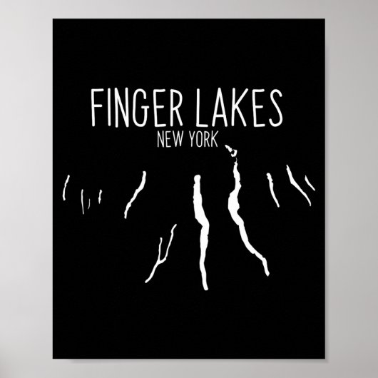 New York Finger Lakes Map Design _1  ポスター (正面)