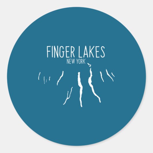 New York Finger Lakes Map Design _1  ラウンドシール (正面)