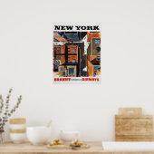 NEW YORK From The Top Viewヴィンテージ航空会社 ポスター (キッチン)