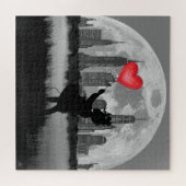 NEW YORK Full Moon Girl Heart Balloon Puzzle ジグソーパズル (横)