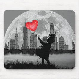 NEW YORK Full Moon Girl whハートバルーンマウスパッド マウスパッド