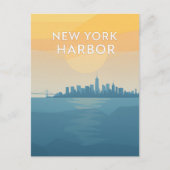 New York Harbor Sunset ポストカード (正面)