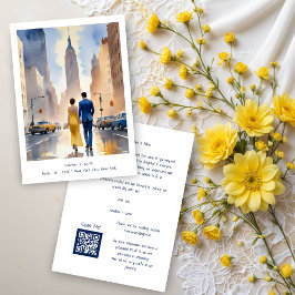 New York Iconic Building Cute Cityscape Wedding セーブザデート