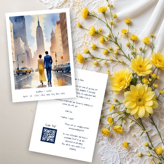 New York Iconic Building Cute Cityscape Wedding セーブザデート