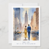 New York Iconic Building Cute Cityscape Wedding セーブザデート (正面)