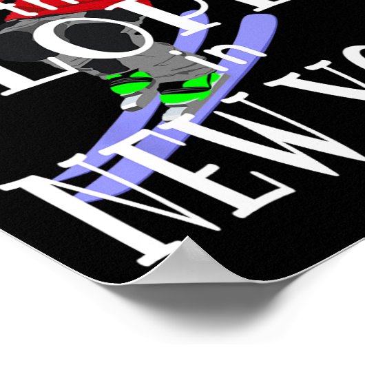 New York I'd Rather Be Hitting The Slopes Funny Sk ポスター (角)