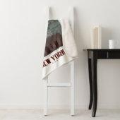 New York in Clouds - Dark Red and Green シェルパブランケット (インサイチュ)