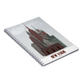 New York in Clouds - Dark Red and Green ノートブック (右側)