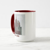 New York in Clouds - Dark Red and Green マグカップ (正面左)