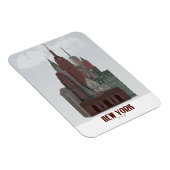 New York in Clouds - Dark Red and Green マグネット (右側)