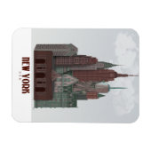 New York in Clouds - Dark Red and Green マグネット (横)