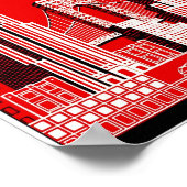 New York in Red, Vintage Travelポスター ポスター (角)