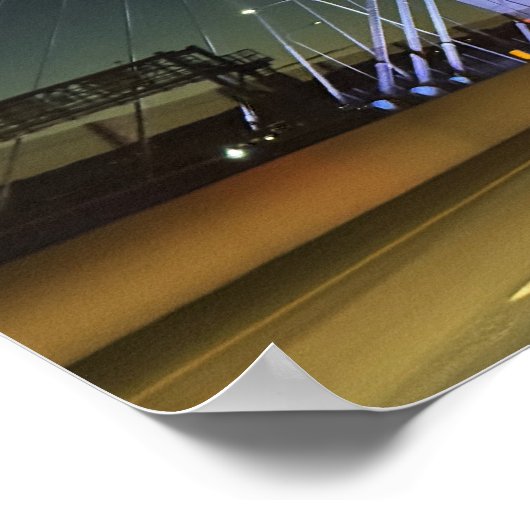 New York Lighted Bridge Poster ポスター (角)