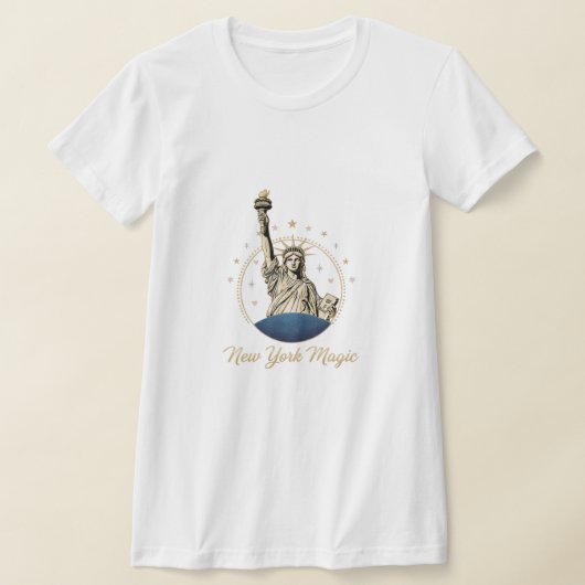 New York Magic T-Shirt - Elegant Statue of Liberty Tシャツ (レイダウン)