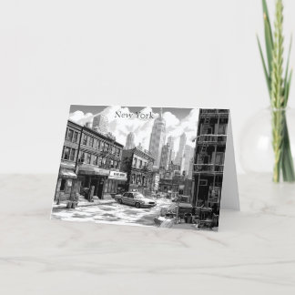 New York Manhattan Black and White NYC card シーズンカード