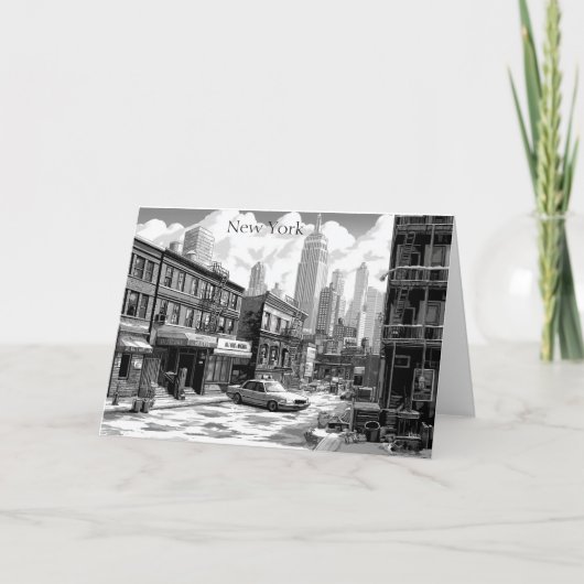 New York Manhattan Black and White NYC card シーズンカード (正面)