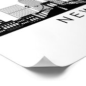 NEW YORK Manhatten USAシティスカイラインシルエット ポスター (角)