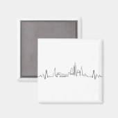 NEW YORK Manhatten USAシティスカイラインシルエット マグネット (正面/裏面)