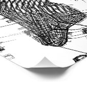 New York Map Poster Minimal Black & white city art フォトプリント (角)