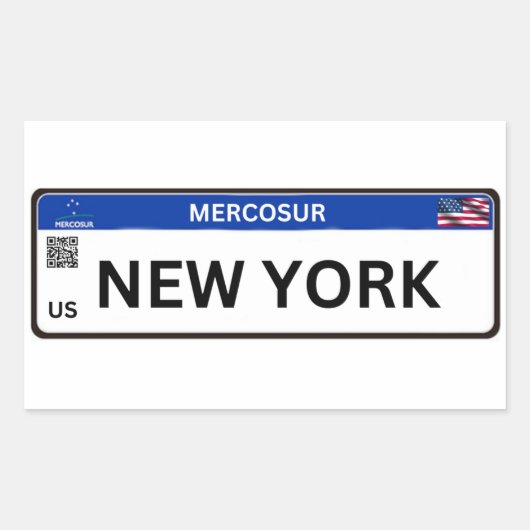 New York Mercosur 長方形シール (正面)