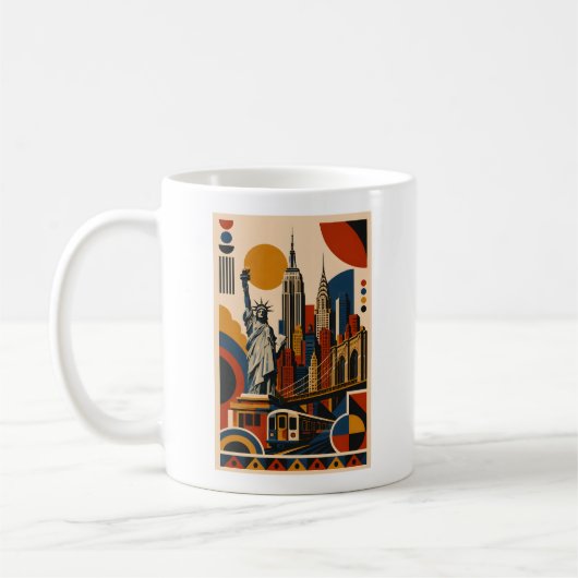 New-York Modern – Geometric Art Mug コーヒーマグカップ (左)
